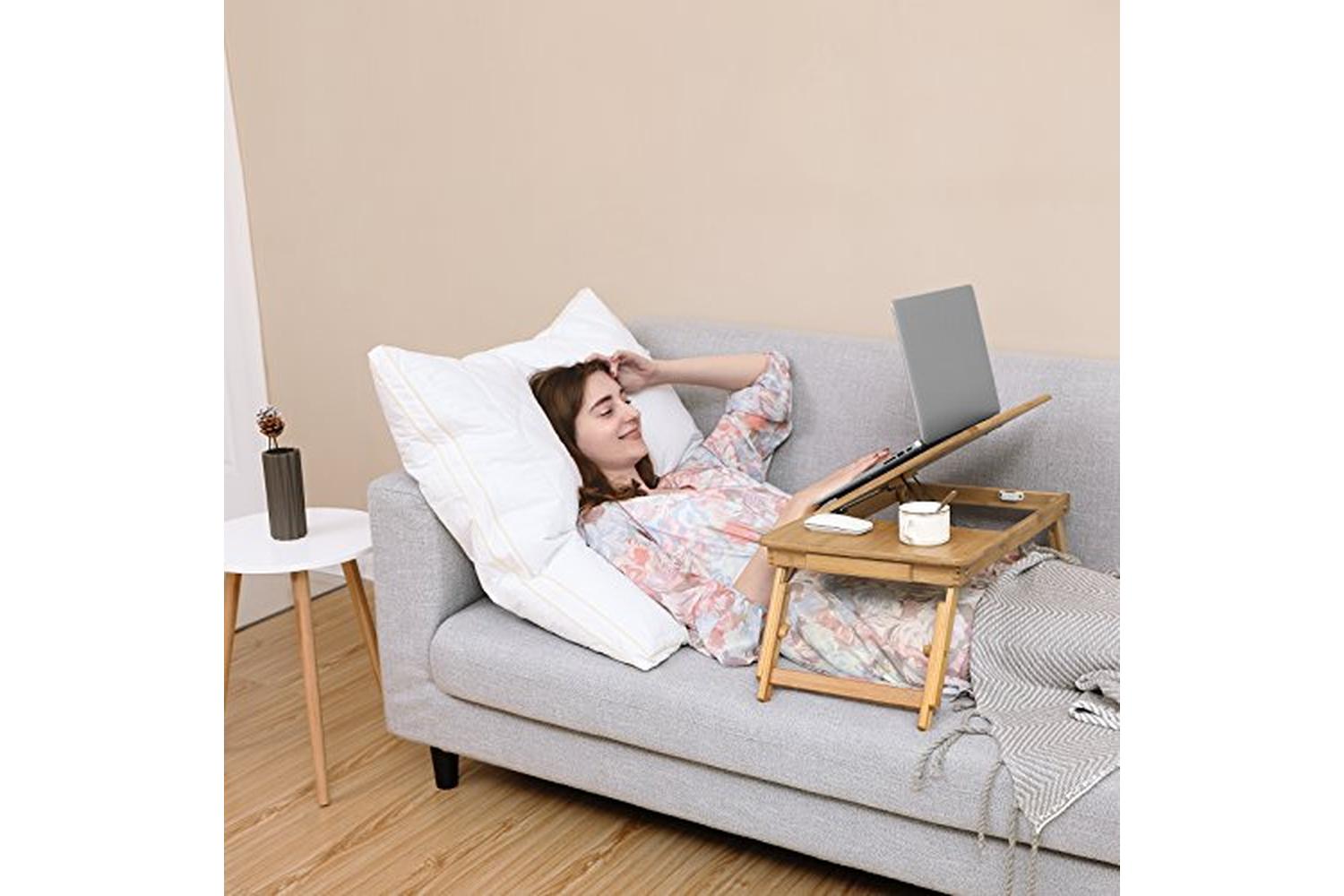 Songmics LLD002 Adjustable Bamboo Laptop Table-7