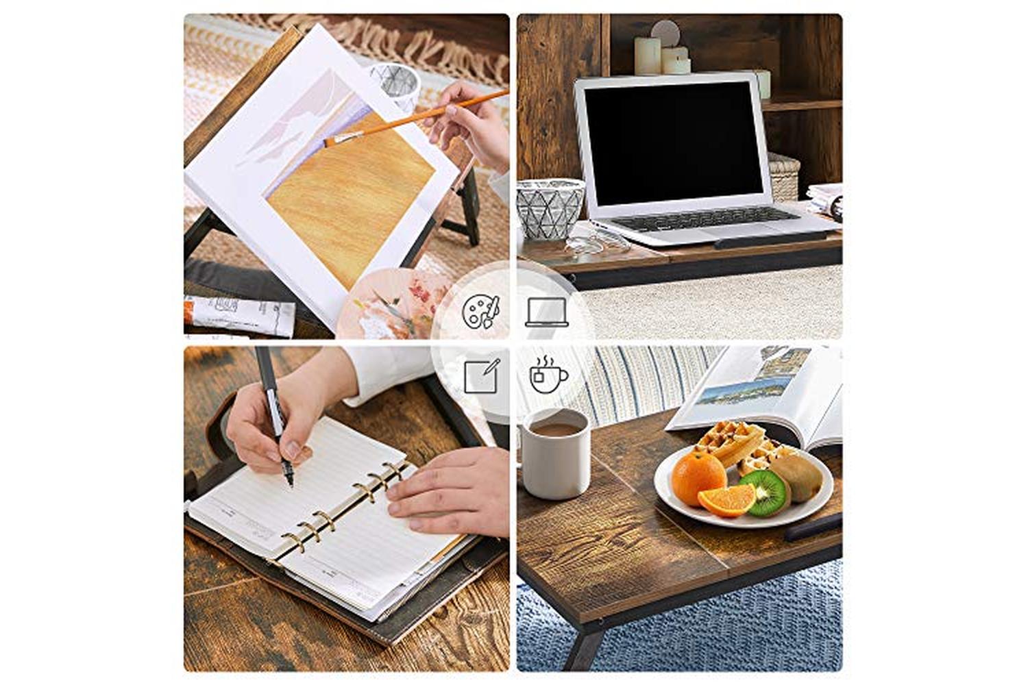 Songmics LLD110B01 Industrial Style Laptop Stand with Height Adjustable-3