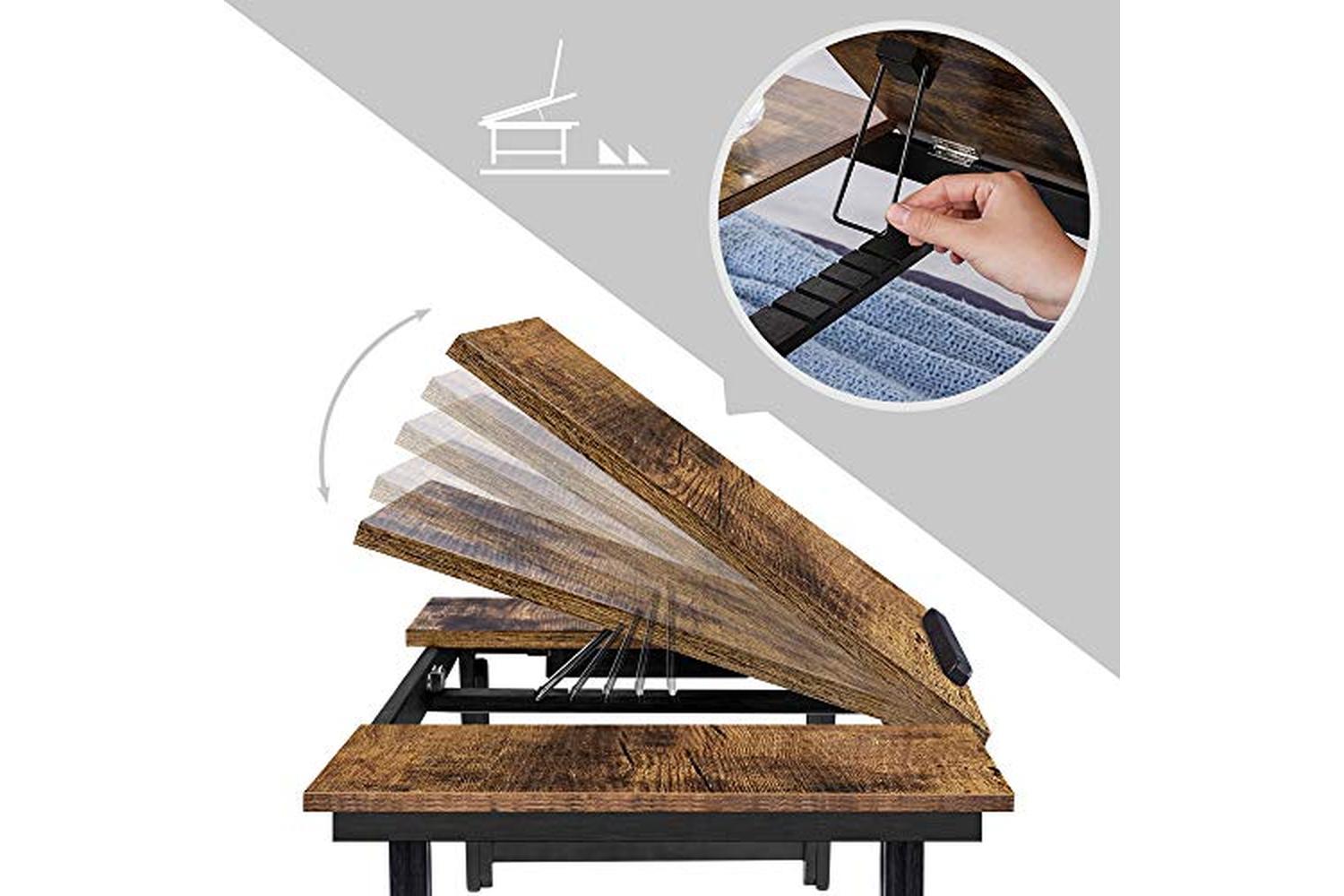 Songmics LLD110B01 Industrial Style Laptop Stand with Height Adjustable-4