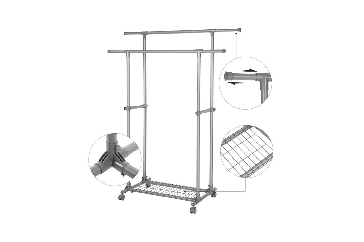 Songmics LLR13GY Coat Rack on Castors | Grey-4