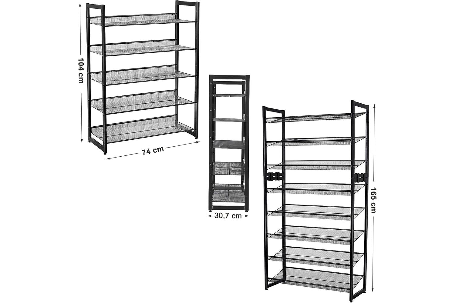Songmics LMR005B 5 Tier Shoe Rack-6