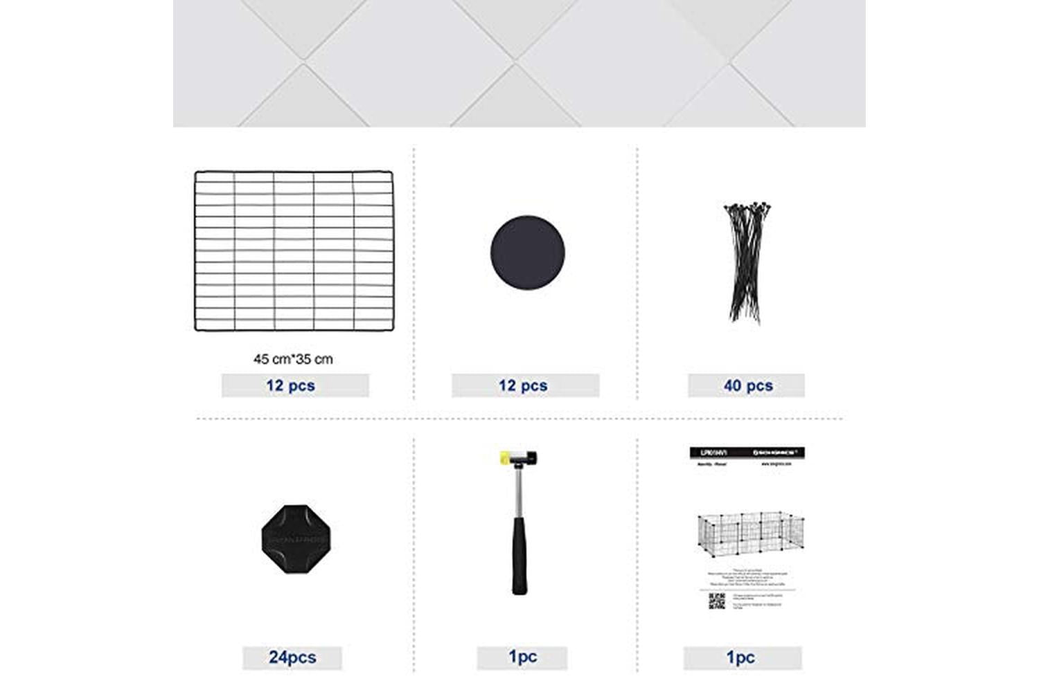 Songmics LPI01H Grid Enclosure for Small Animals 12 Grids-7