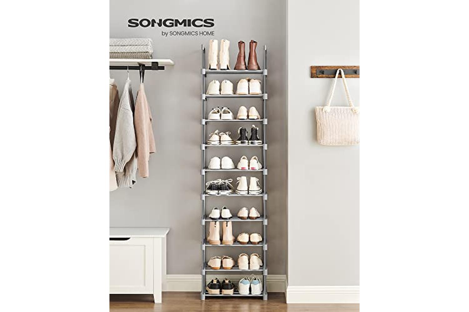 Songmics LSA025G02 Large 10-Tier Shoe Rack | Grey-2