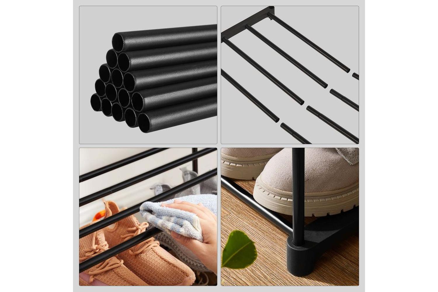 Songmics LSA303B02 Shoe Rack with 3 Shelves | Black-2