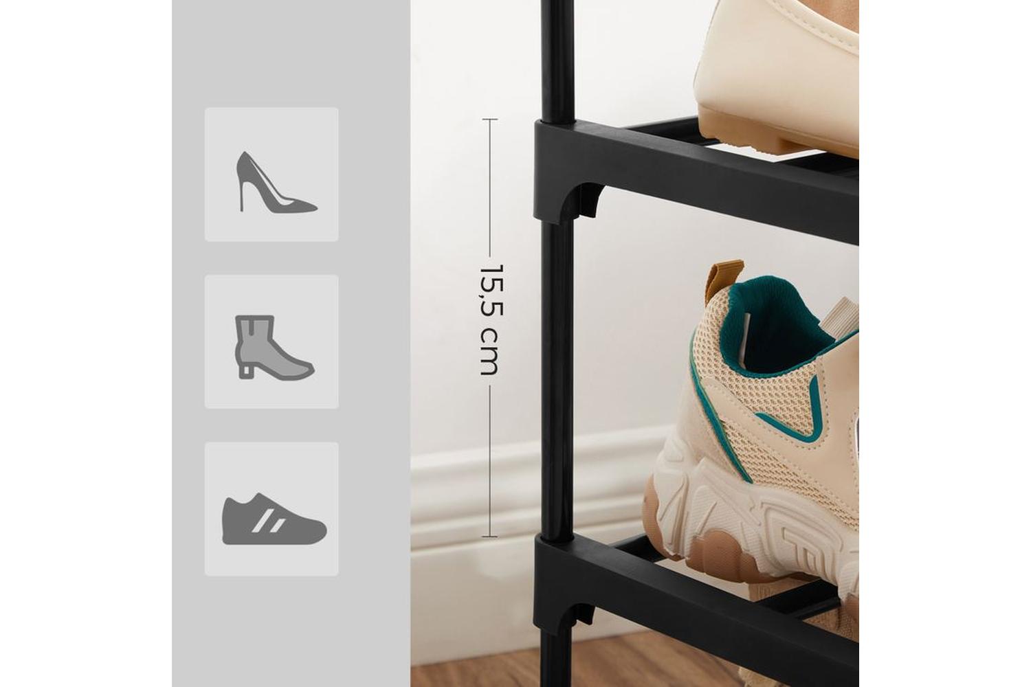 Songmics LSA303B02 Shoe Rack with 3 Shelves | Black-6