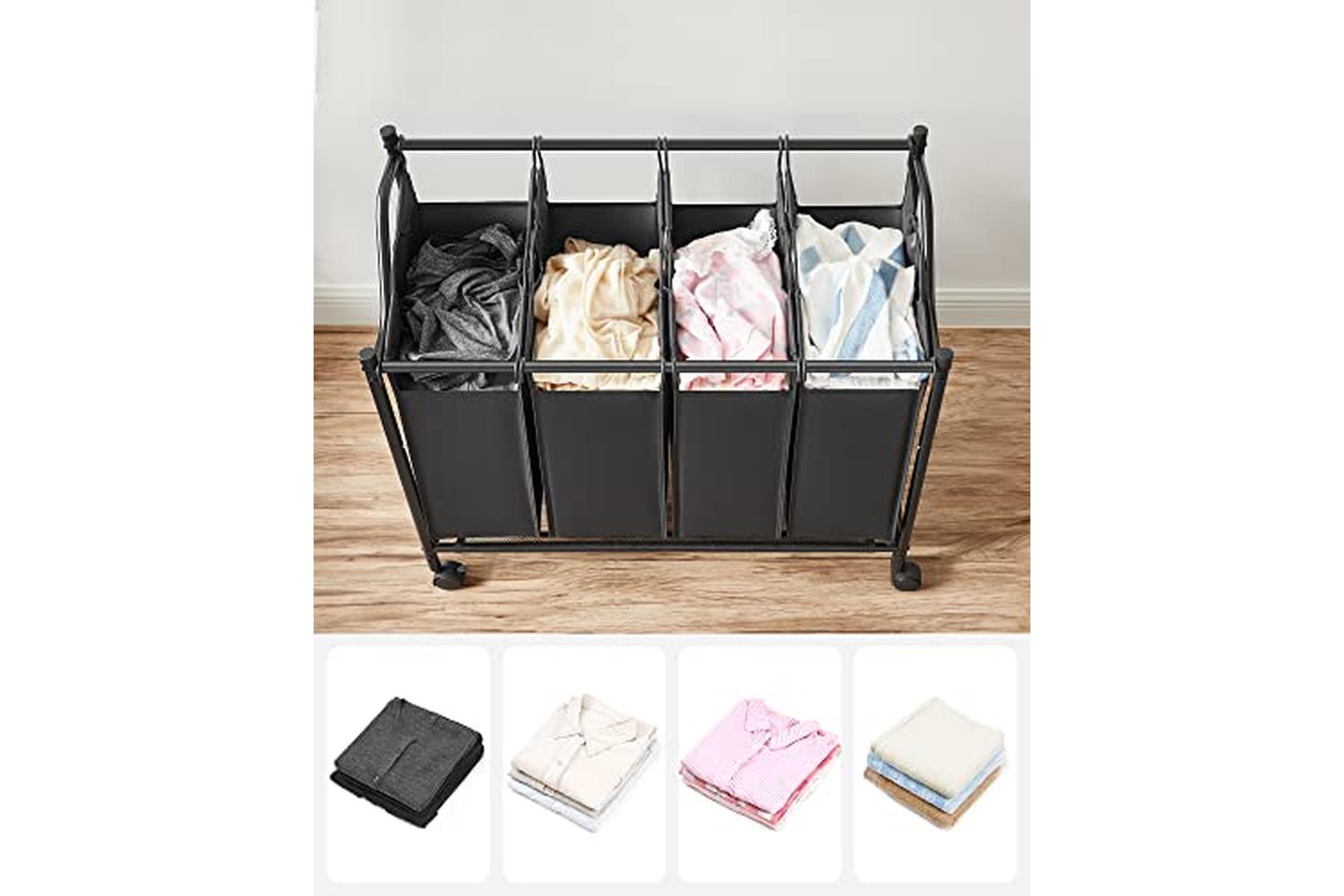 Songmics LSF005 Laundry Sorter 4 Compartments | Black-4