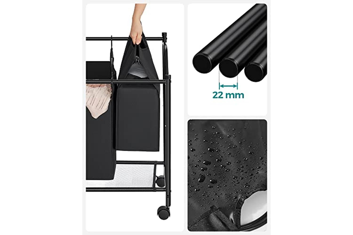 Songmics LSF005 Laundry Sorter 4 Compartments | Black-7