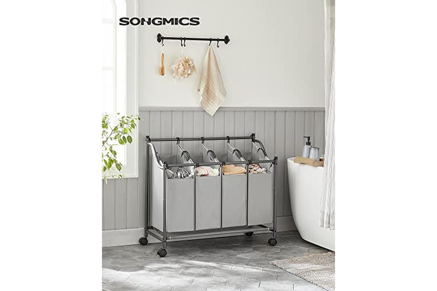 Songmics LSF005GS Laundry Hamper 4 x 35 L | Grey-2