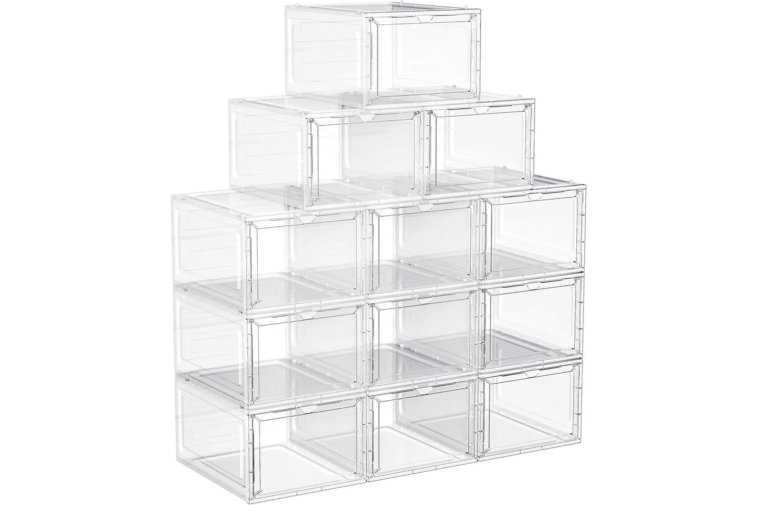 Songmics LSP032W12 Shoe Boxes | Set of 12 | White