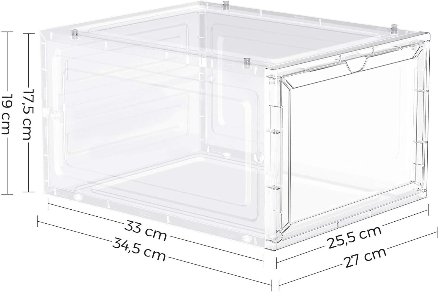 Songmics LSP032W12 Shoe Boxes | Set of 12 | White-5