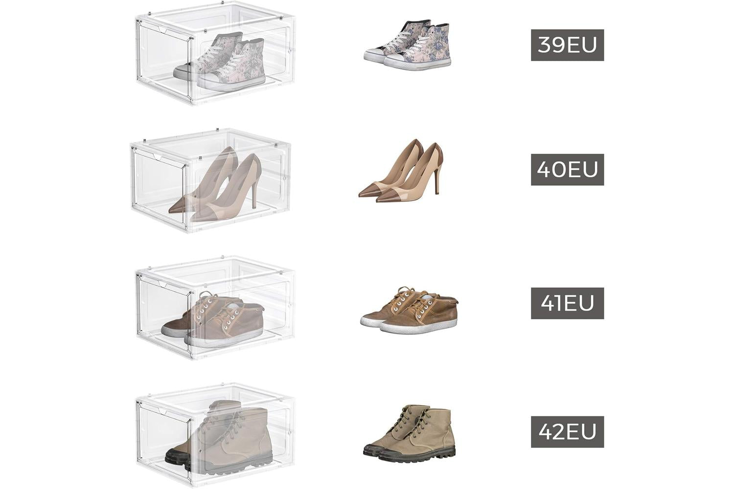 Songmics LSP032W12 Shoe Boxes | Set of 12 | White-6