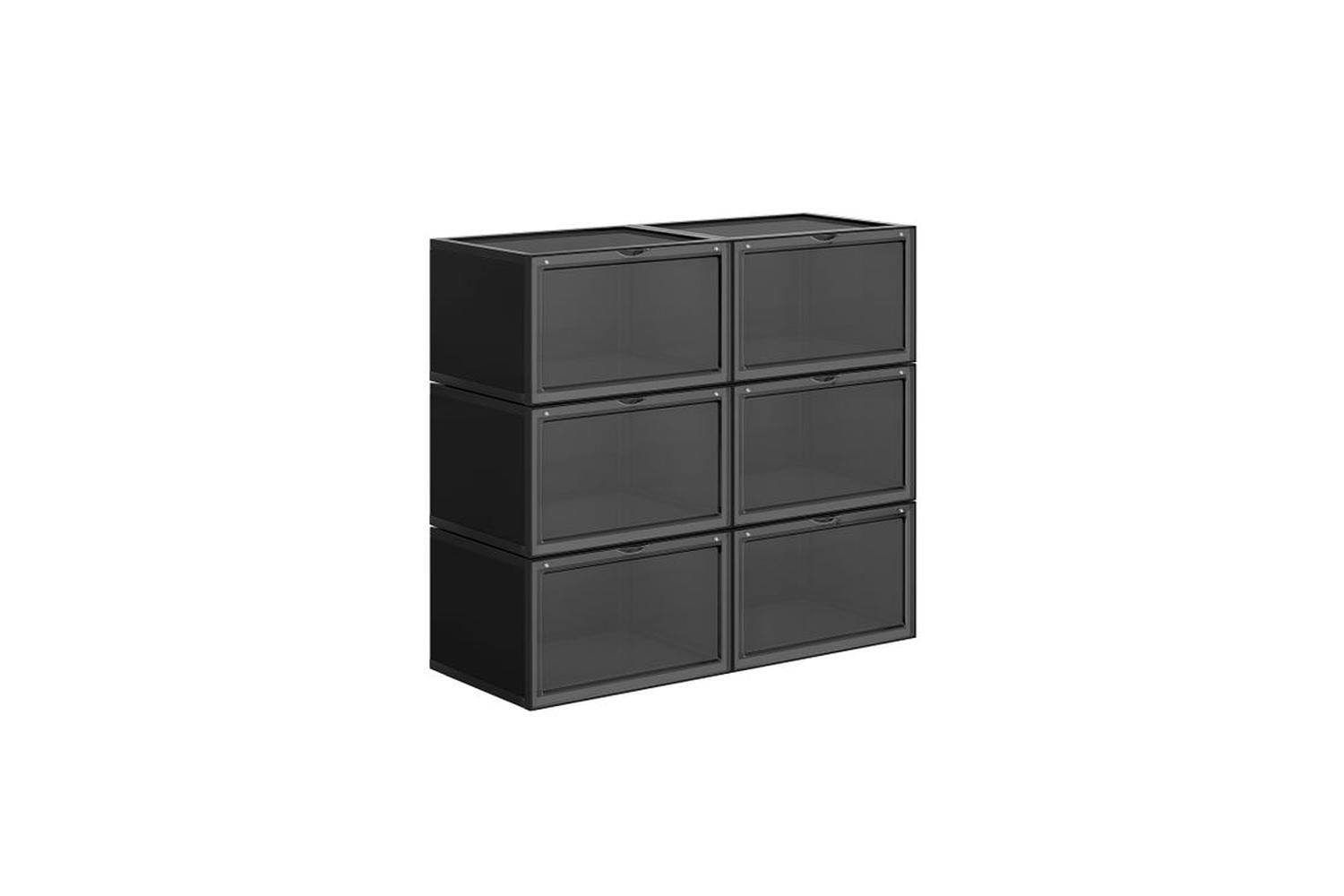 Songmics LSP06CB Shoe Boxes | Set of 6 | Black-2
