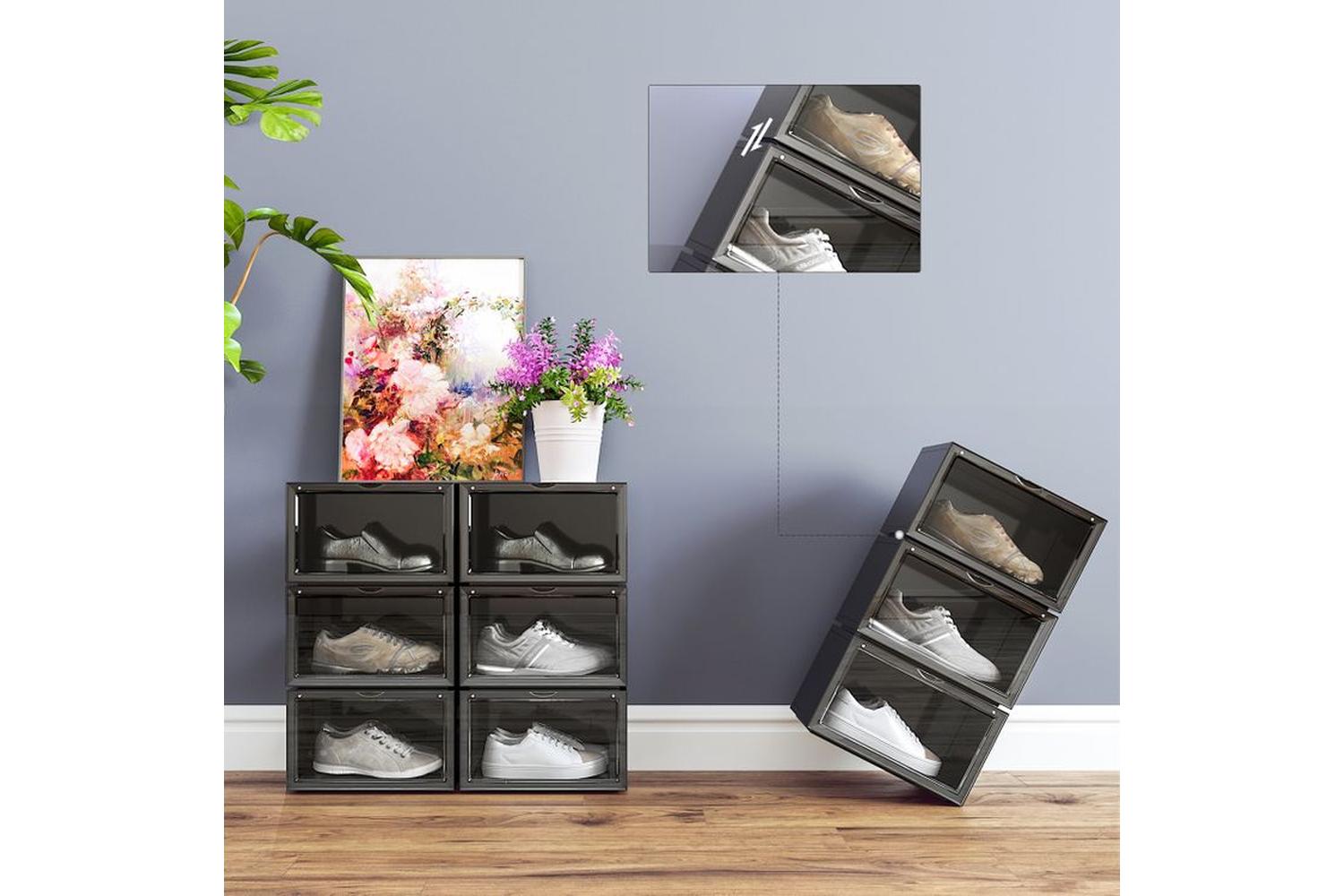 Songmics LSP06CB Shoe Boxes | Set of 6 | Black-4
