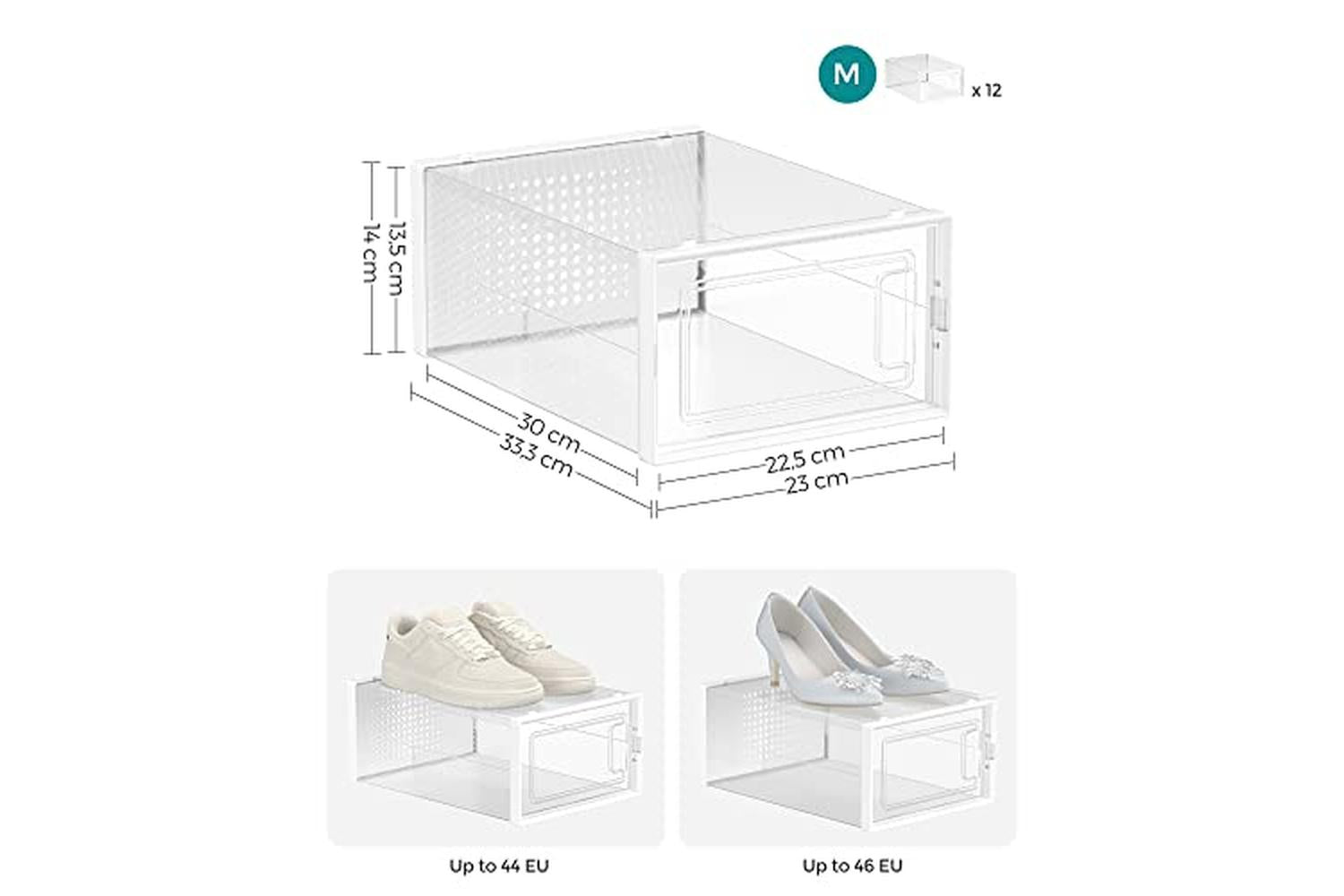 Songmics LSP12SWT Shoe Boxes | Set of 12-6