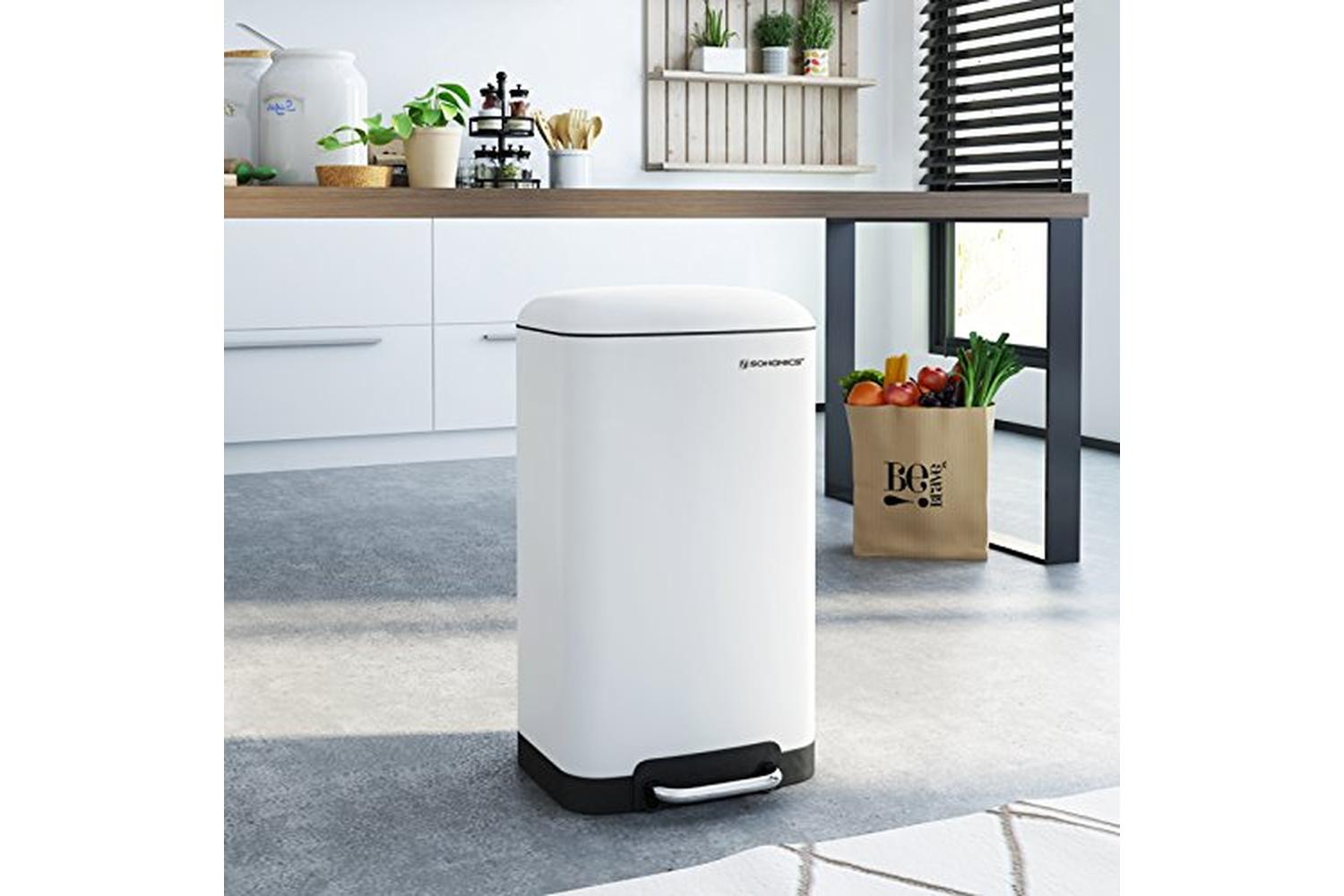 Songmics LTB01W Rubbish Bin 30 L | White-2