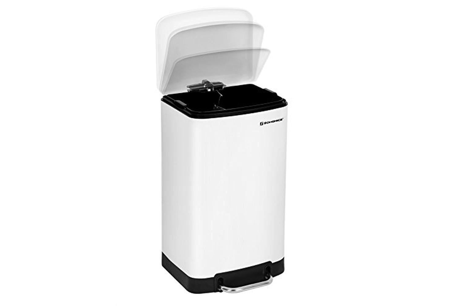Songmics LTB01W Rubbish Bin 30 L | White-4