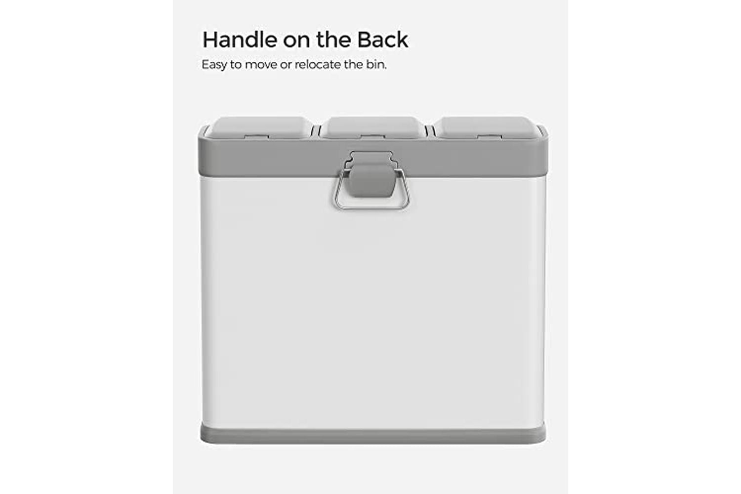 Songmics LTB24WT Garbage Can with 3 Compartments-6
