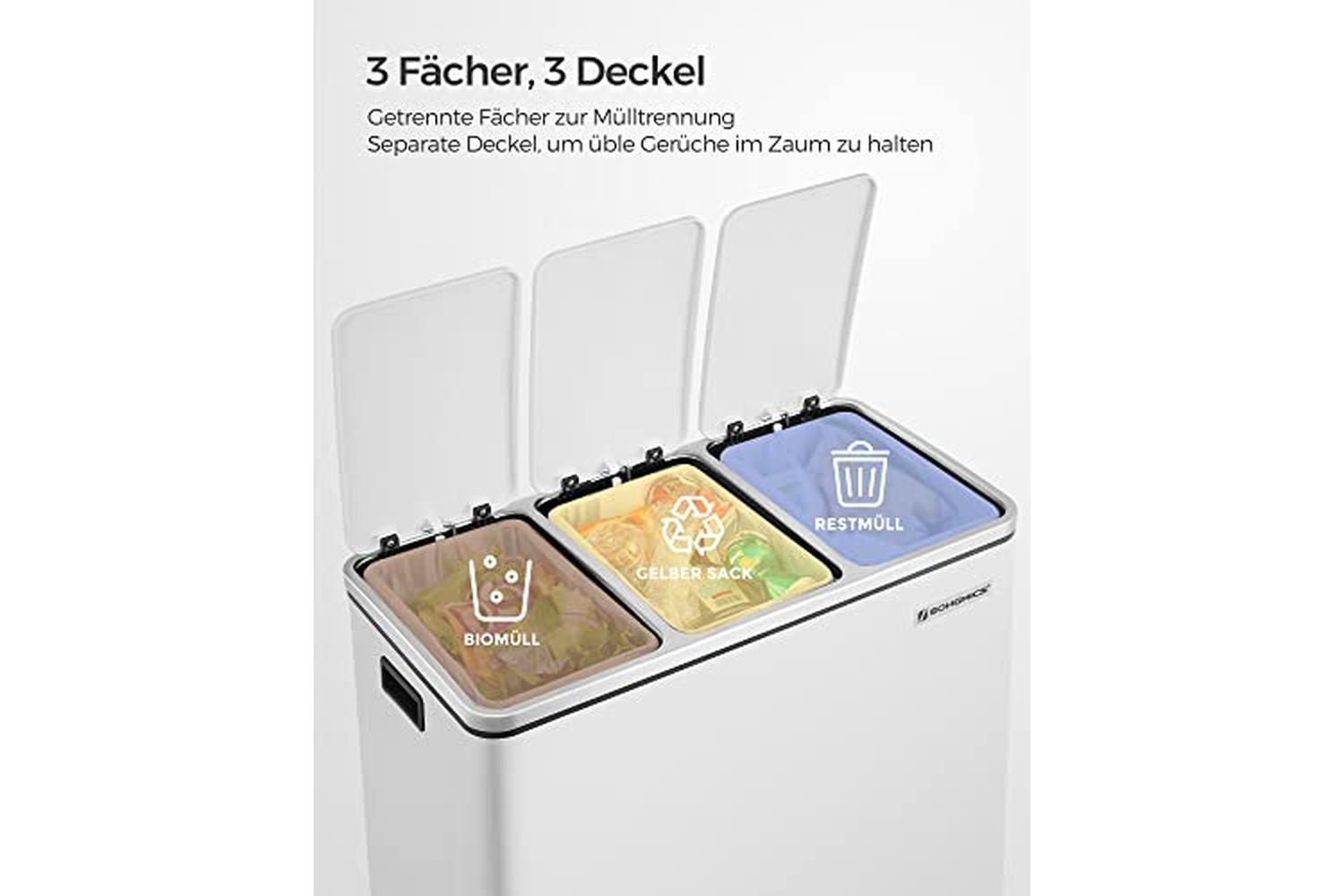 Songmics LTB54WT Garbage Can for the Kitchen-4