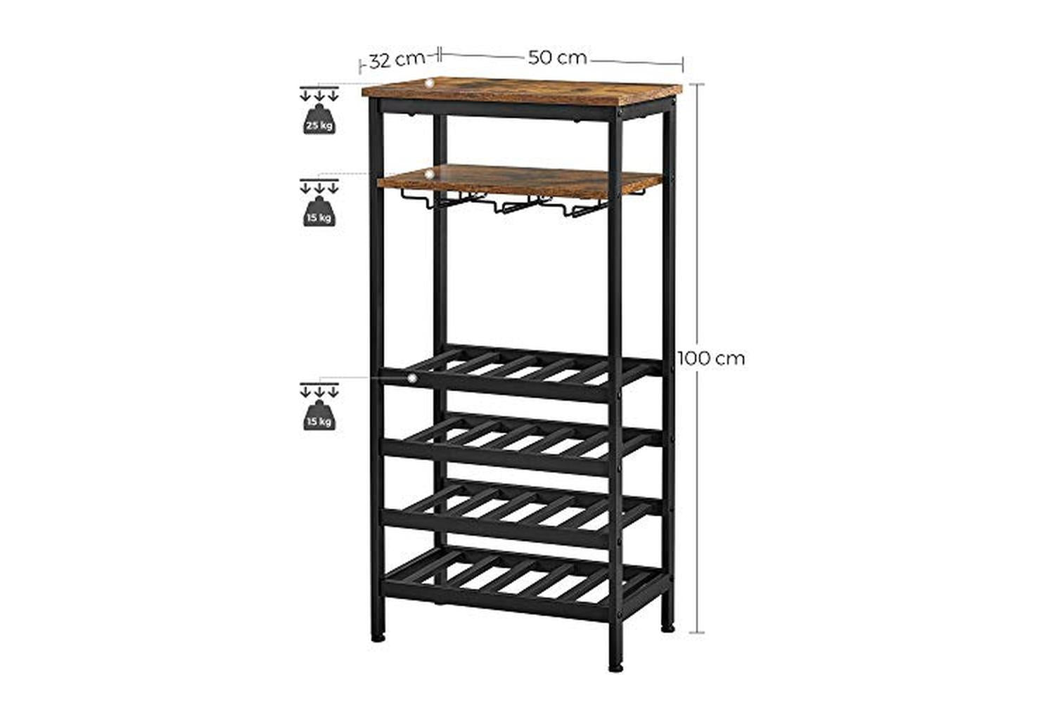 Vasagle LWR020B01 Wine Rack for 20 Bottles-4