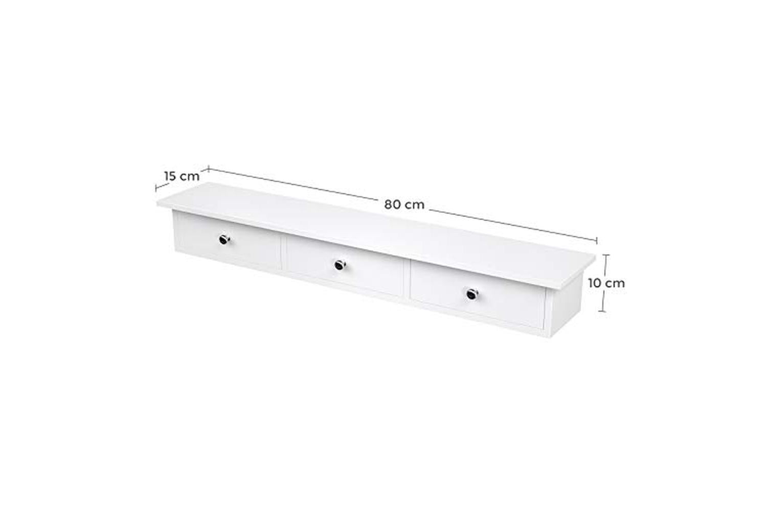 Songmics LWS085W01 Wall Shelf with Drawers | White-3