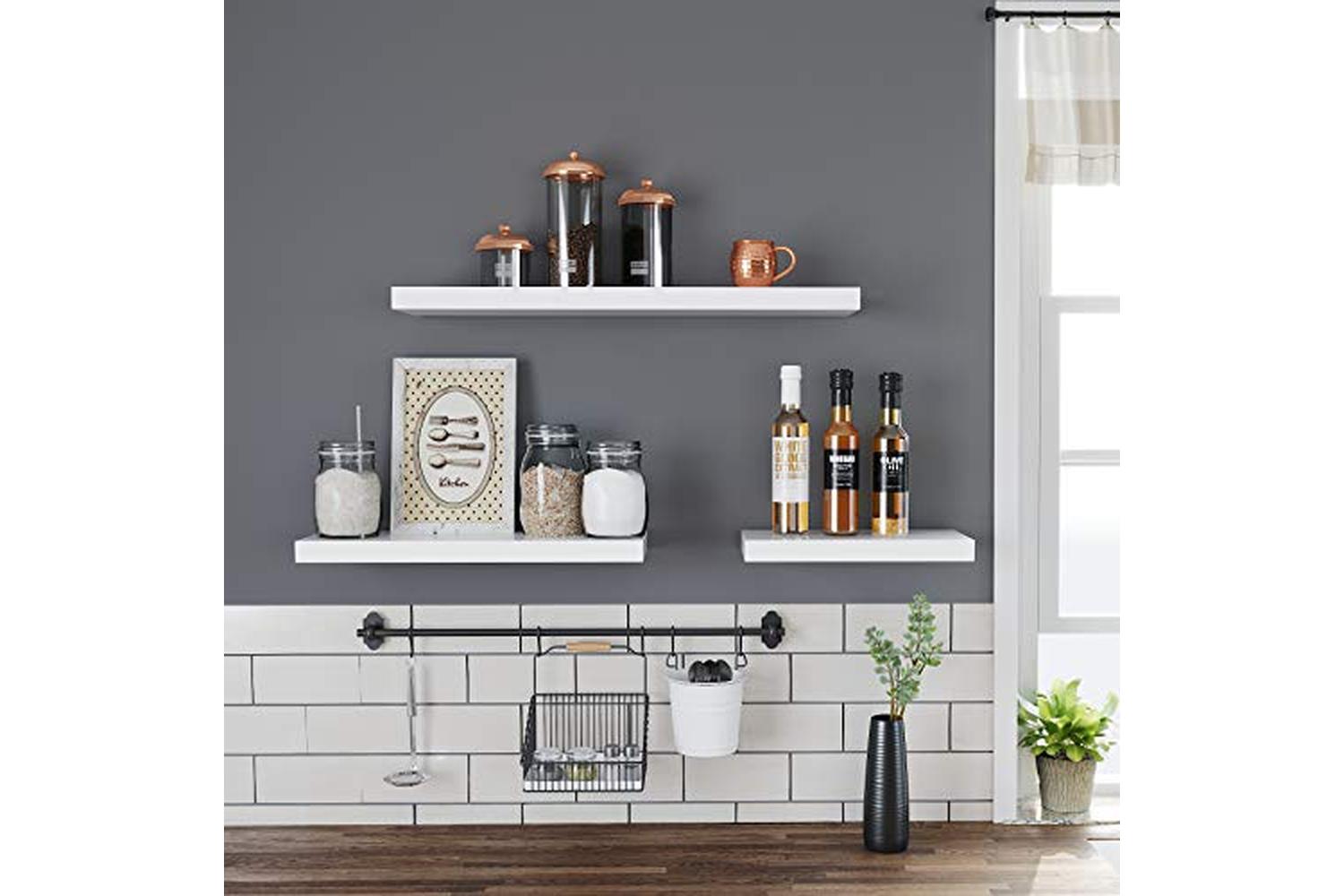 Vasagle LWS24WT Wall Shelf | White-2