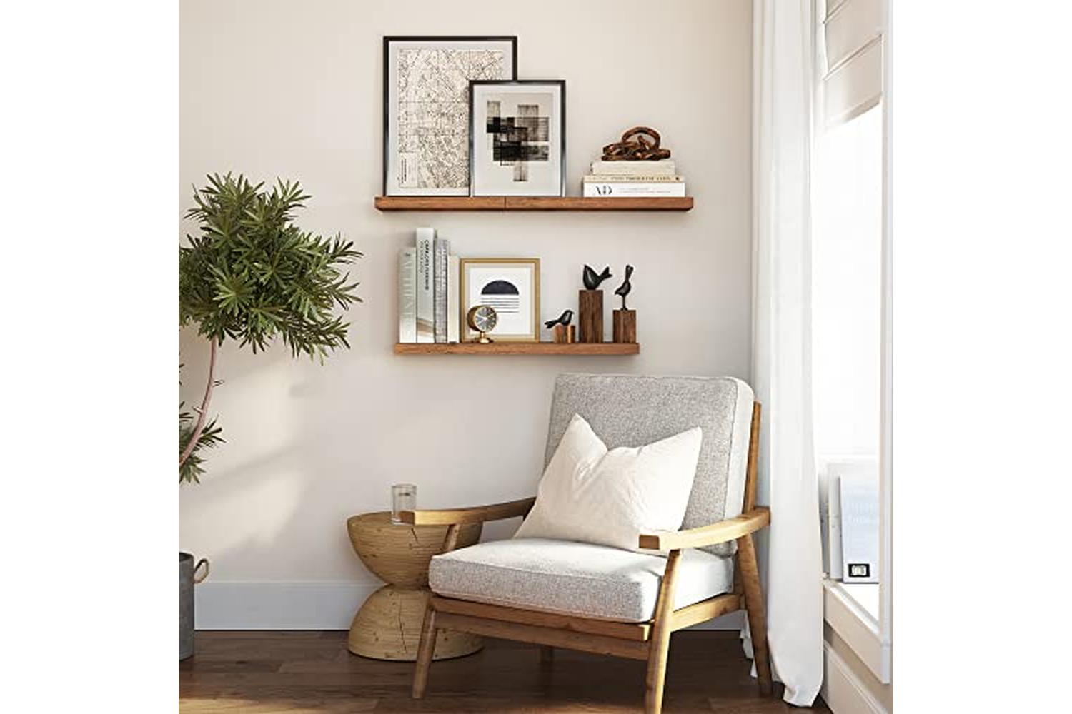 Vasagle LWS28BX Wood Look Wall shelf | Vintage-2