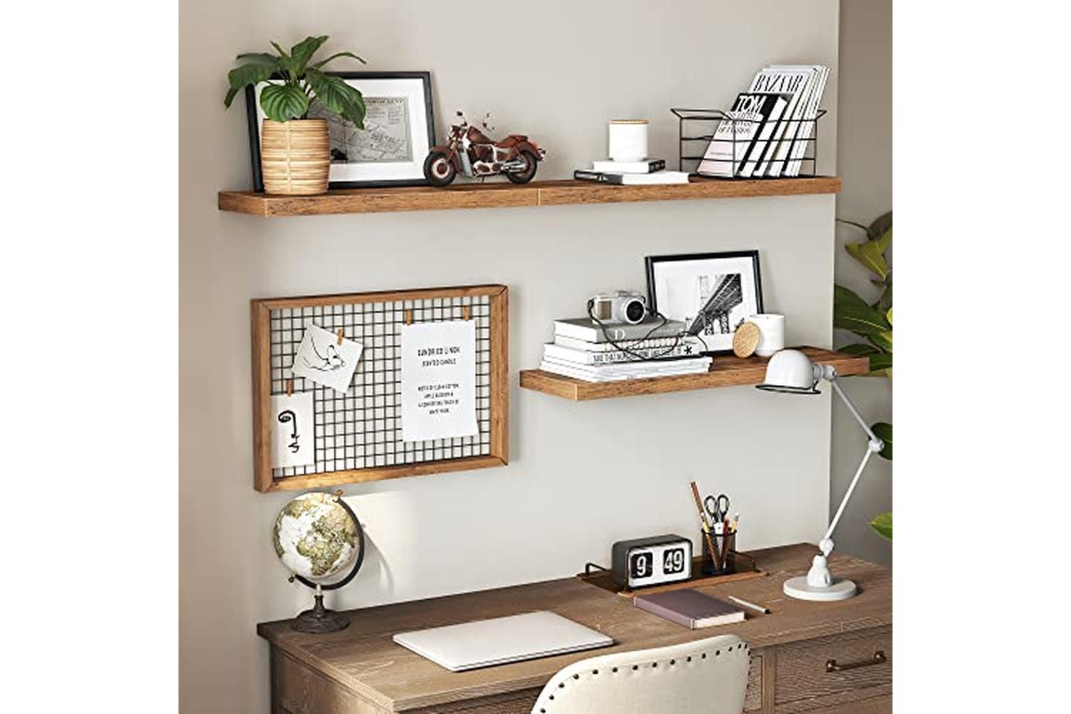 Vasagle LWS28BX Wood Look Wall shelf | Vintage-3