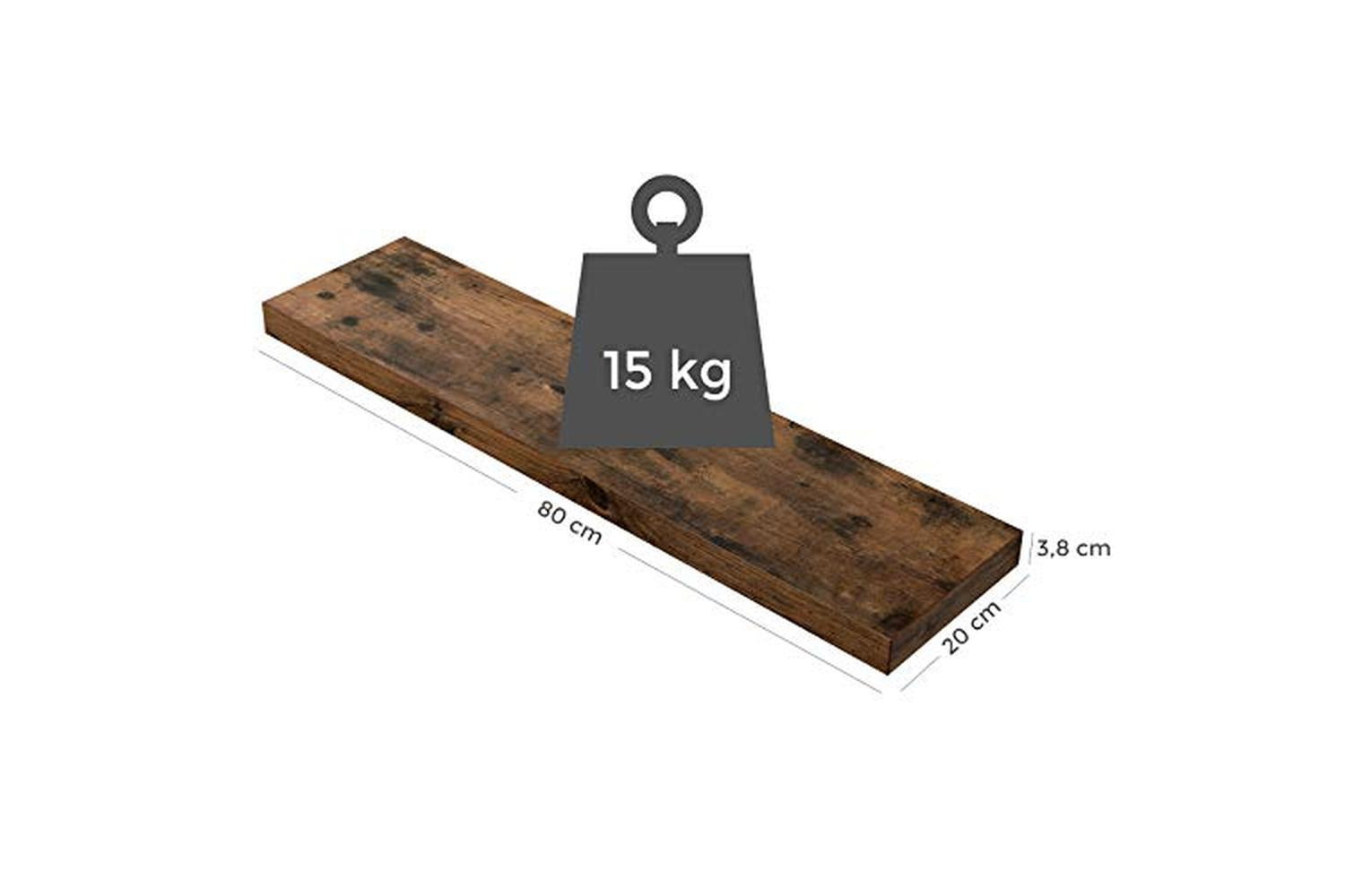 Vasagle LWS28BX Wood Look Wall shelf | Vintage-5