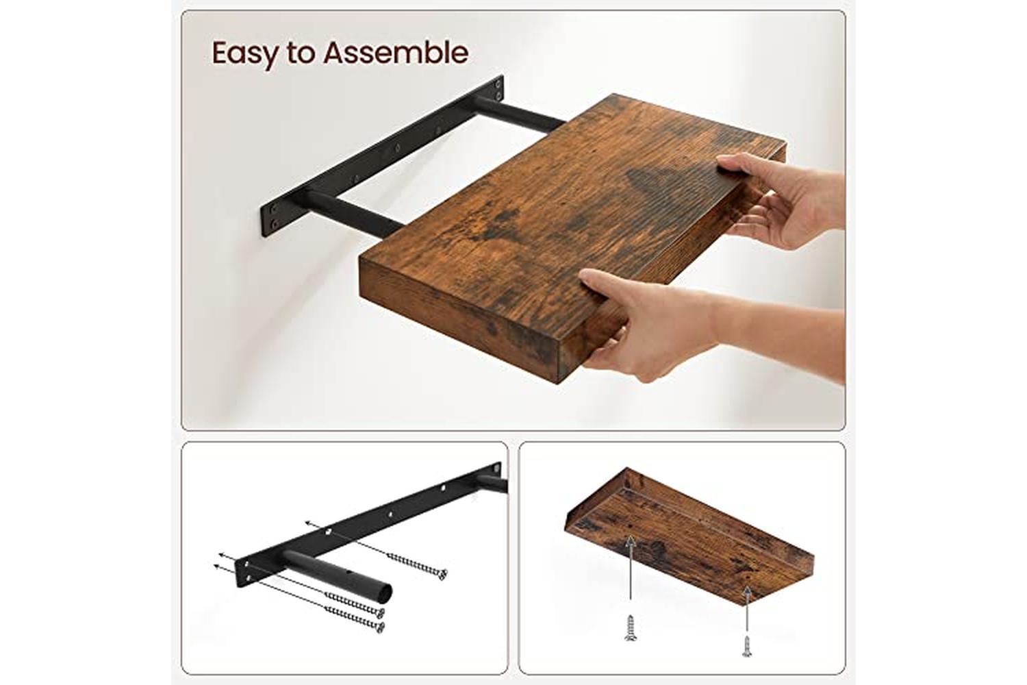 Vasagle LWS28BX Wood Look Wall shelf | Vintage-6