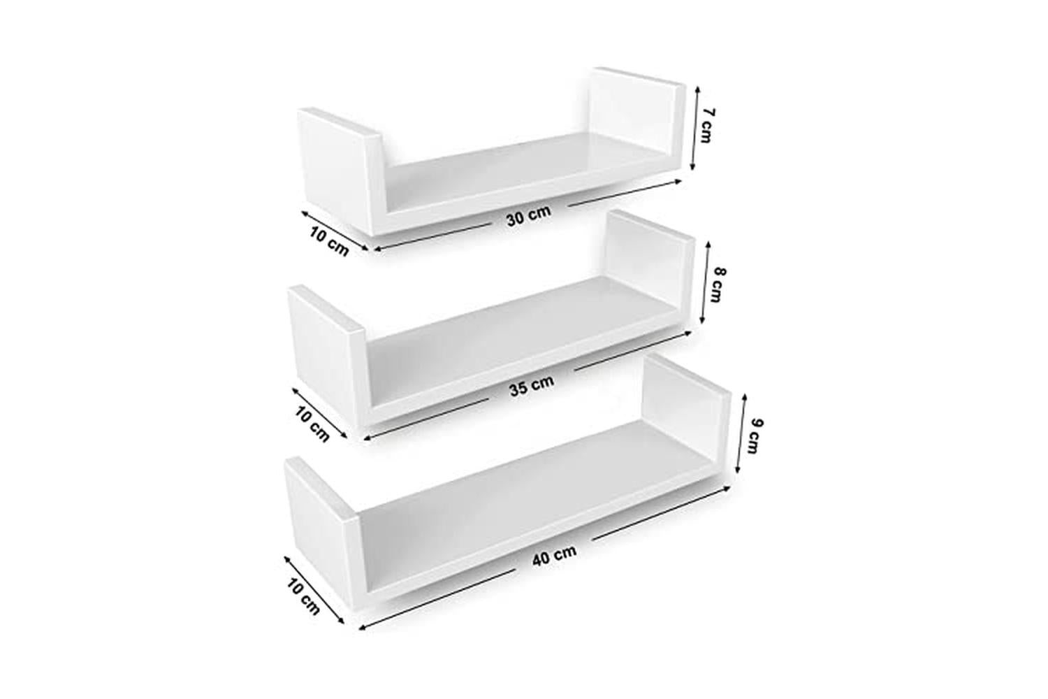 Songmics LWS40WT Floating Shelves | Set of 3 | White-3