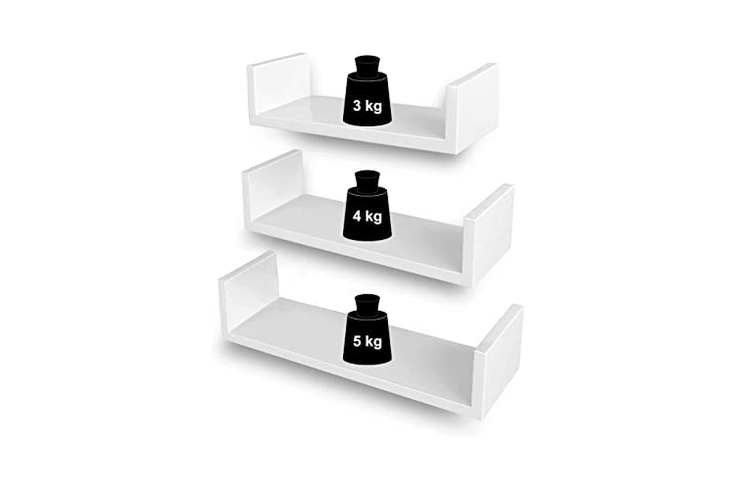 Songmics LWS40WT Floating Shelves | Set of 3 | White-4