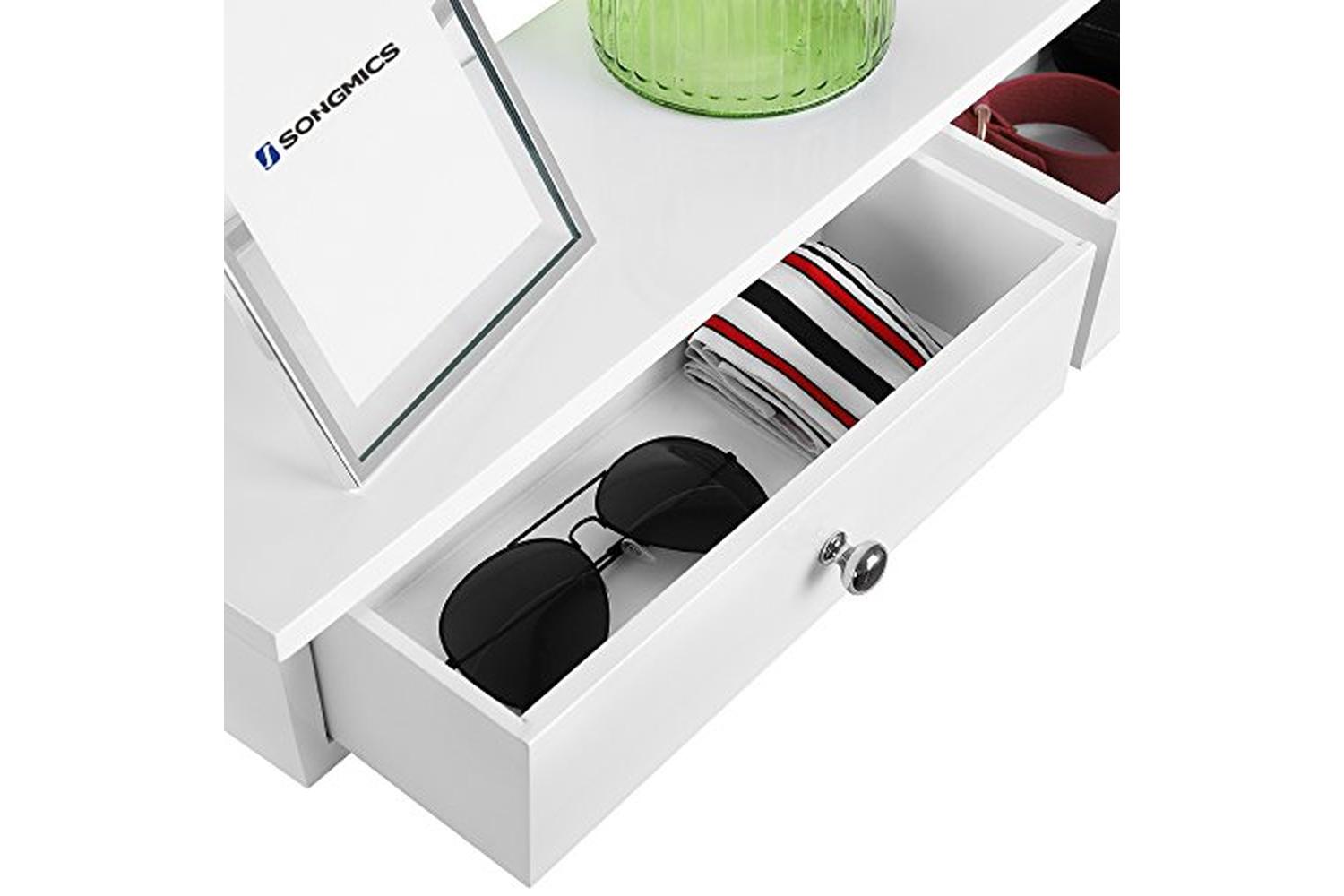Songmics LWS65WT Wall Shelf 2 Drawers | White-2