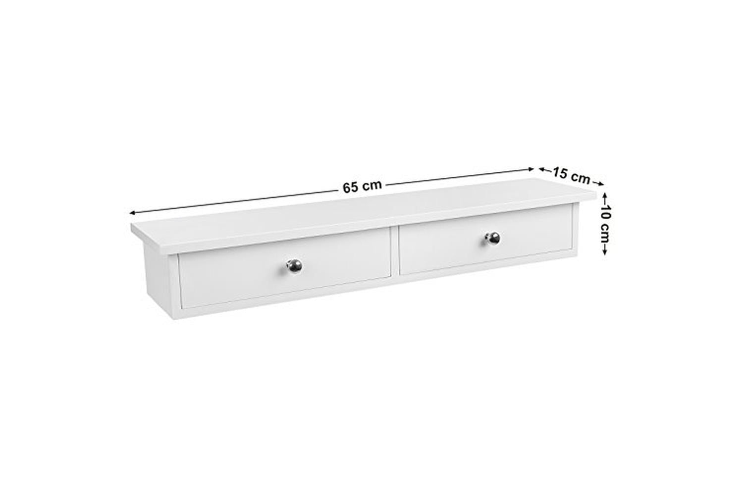 Songmics LWS65WT Wall Shelf 2 Drawers | White-4
