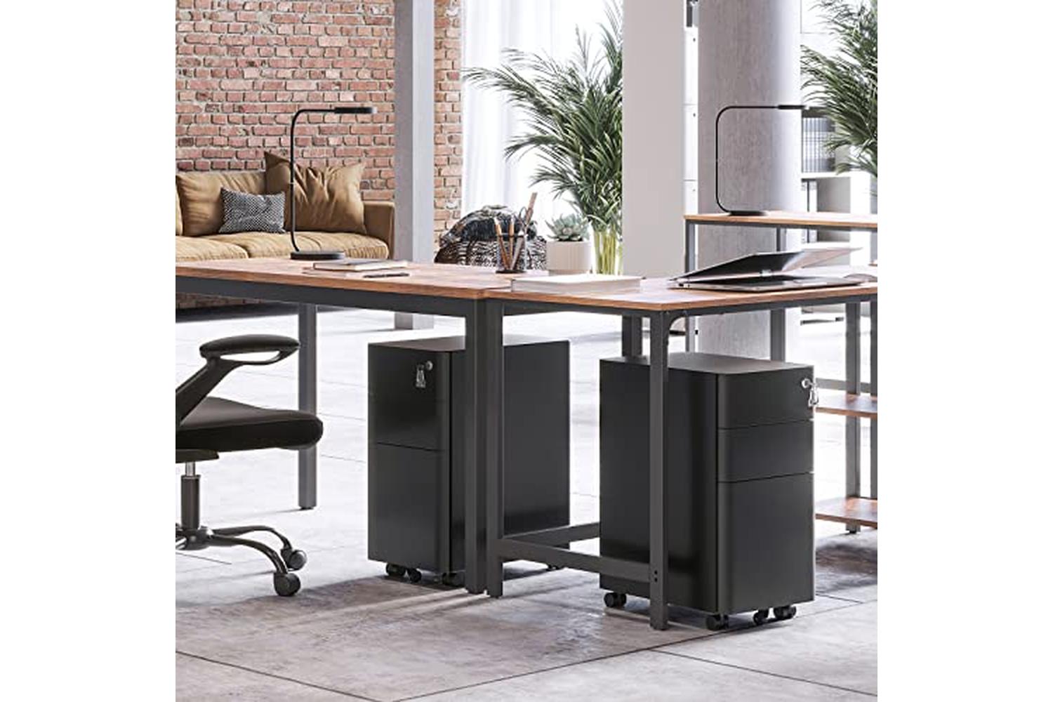 Songmics OFC030B01 Office Cabinet with Wheels and Lock | Black-2