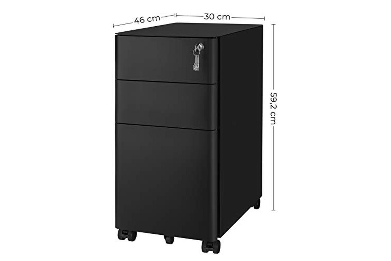 Songmics OFC030B01 Office Cabinet with Wheels and Lock | Black-4