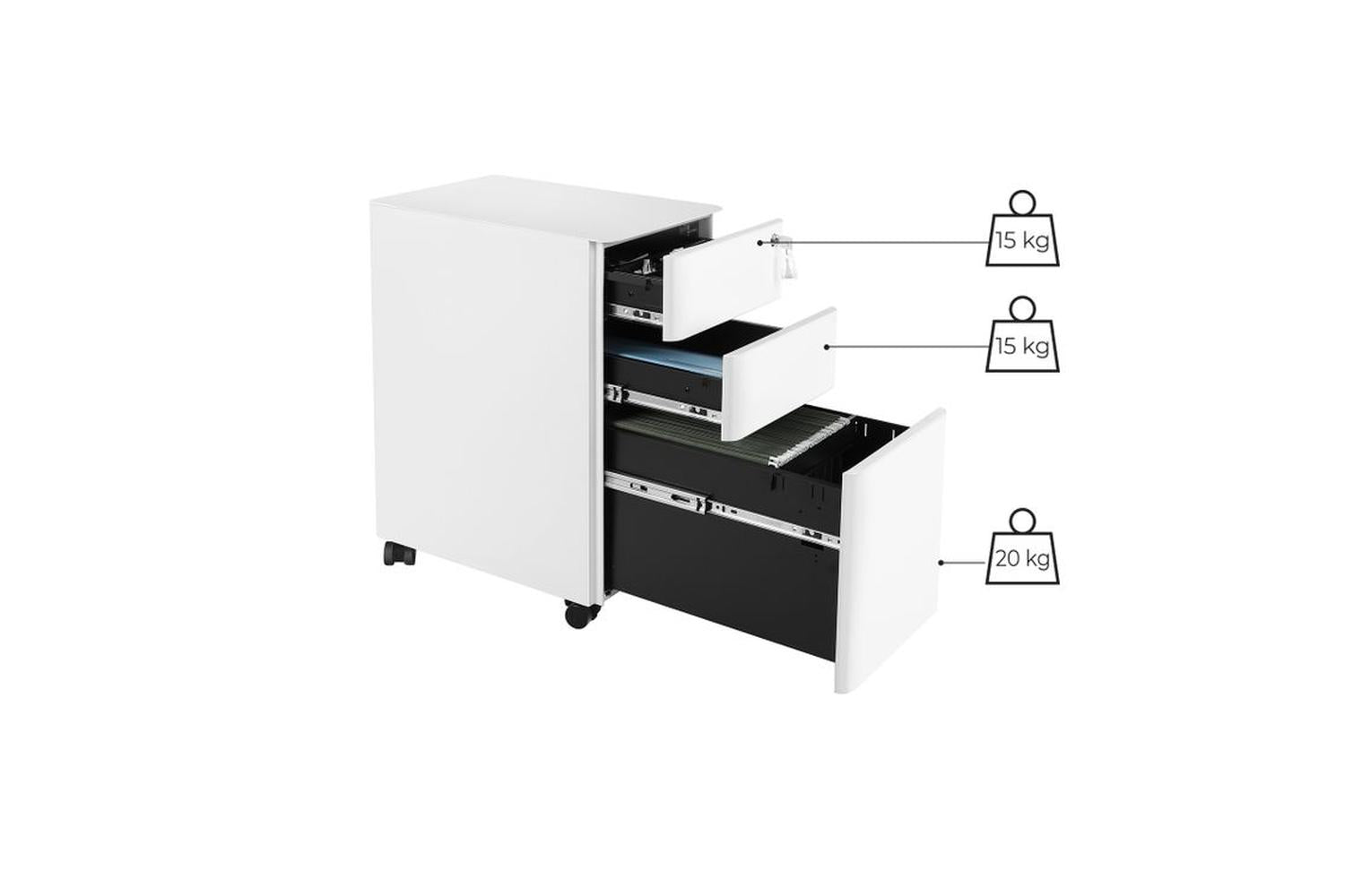 Songmics OFC030W01 Office Cabinet with Wheels and Lock-4