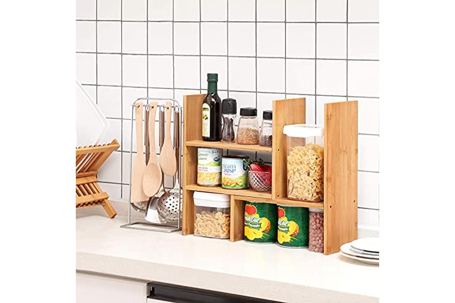 Songmics OFS45NL DIY Bamboo Table Shelf-3