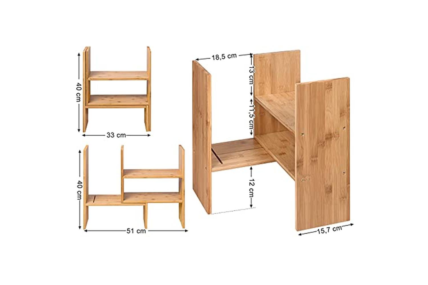 Songmics OFS45NL DIY Bamboo Table Shelf-4
