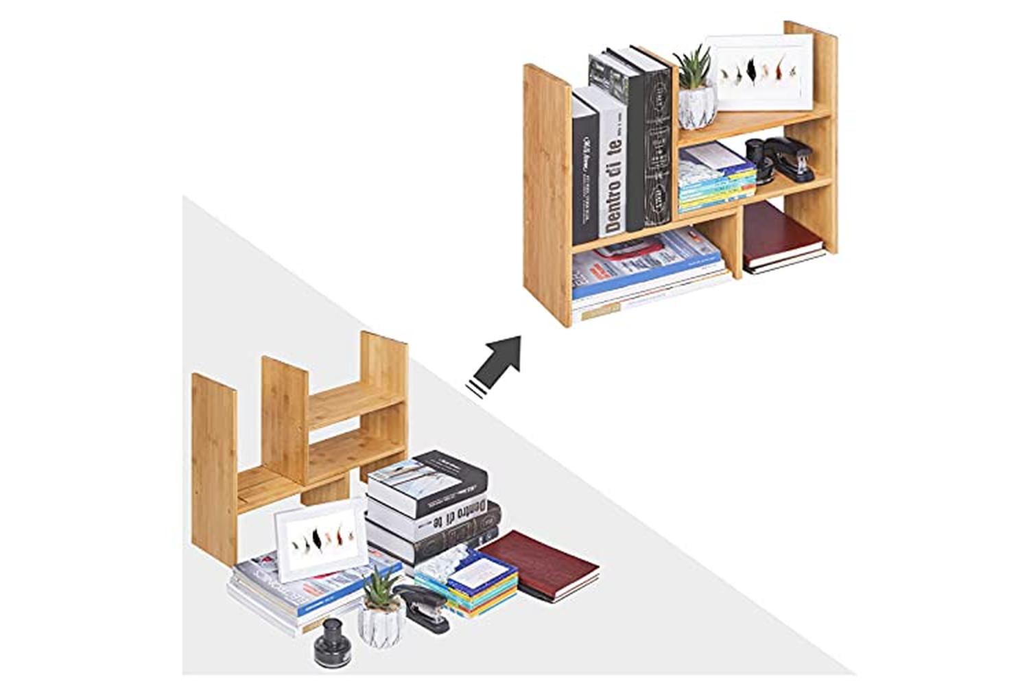 Songmics OFS45NL DIY Bamboo Table Shelf-5