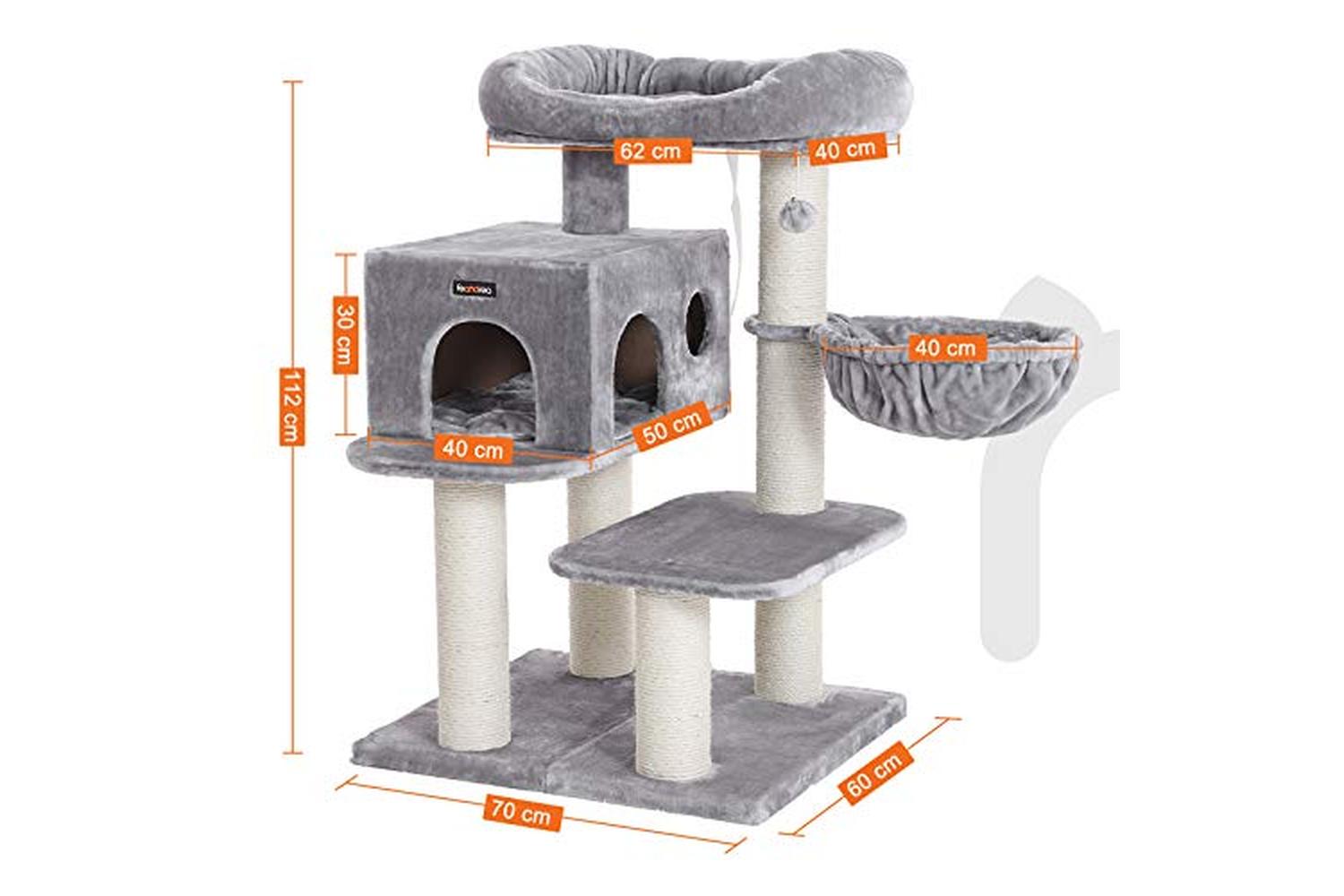 Feandrea PCT01W Compact Scratching Post Cat Tree | Light Grey-4