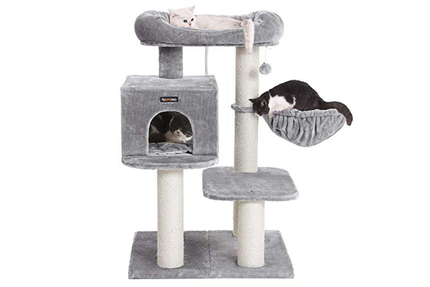 Feandrea PCT01W Compact Scratching Post Cat Tree | Light Grey-5