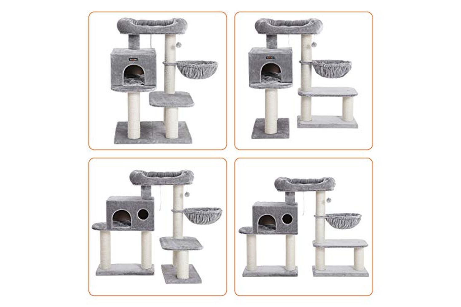 Feandrea PCT01W Compact Scratching Post Cat Tree | Light Grey-7