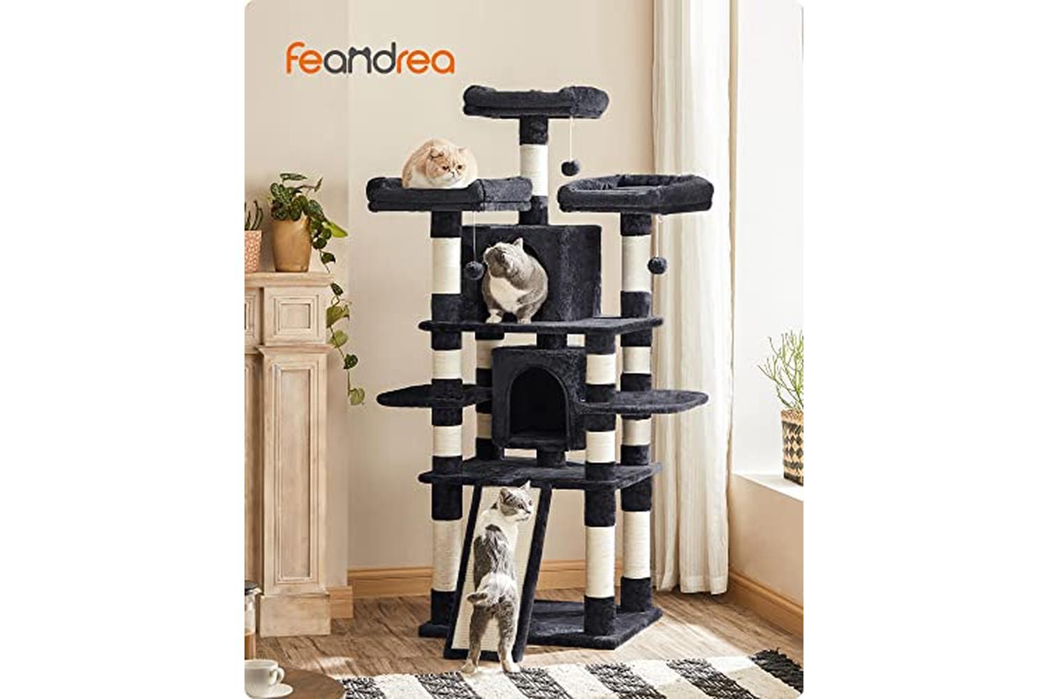 Feandrea PCT18GYZ Scratching Post XXL Cat Tree | Smoke Grey-2