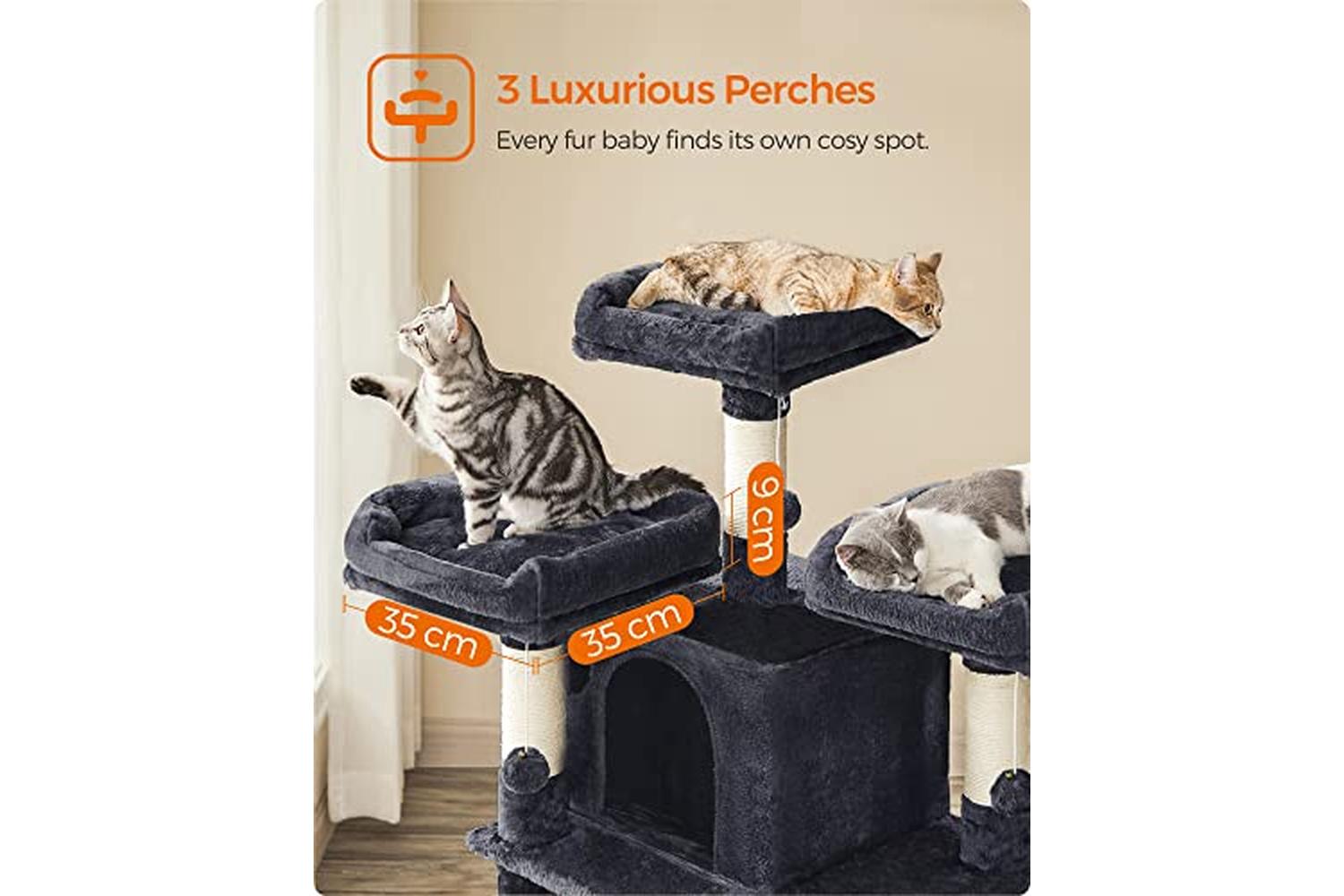 Feandrea PCT18GYZ Scratching Post XXL Cat Tree | Smoke Grey-4