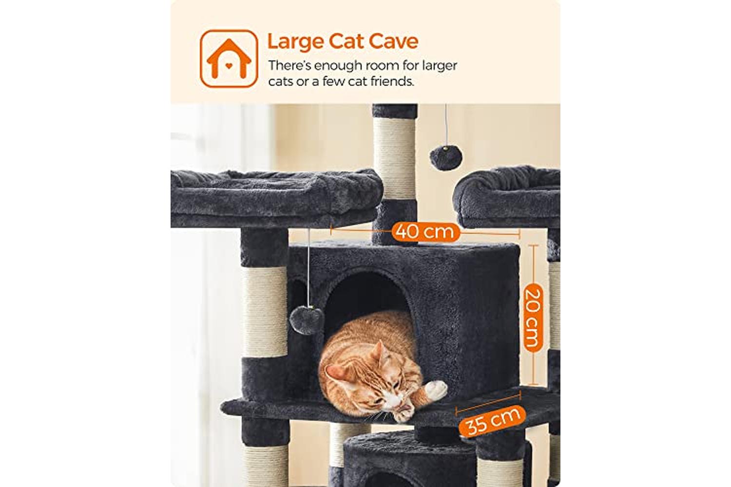 Feandrea PCT18GYZ Scratching Post XXL Cat Tree | Smoke Grey-5