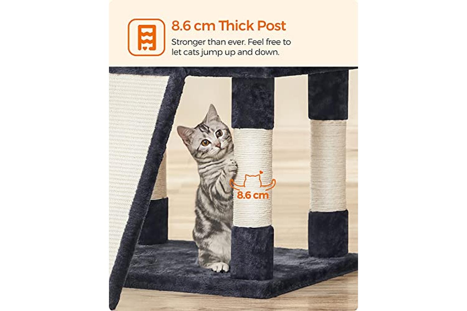 Feandrea PCT18GYZ Scratching Post XXL Cat Tree | Smoke Grey-7
