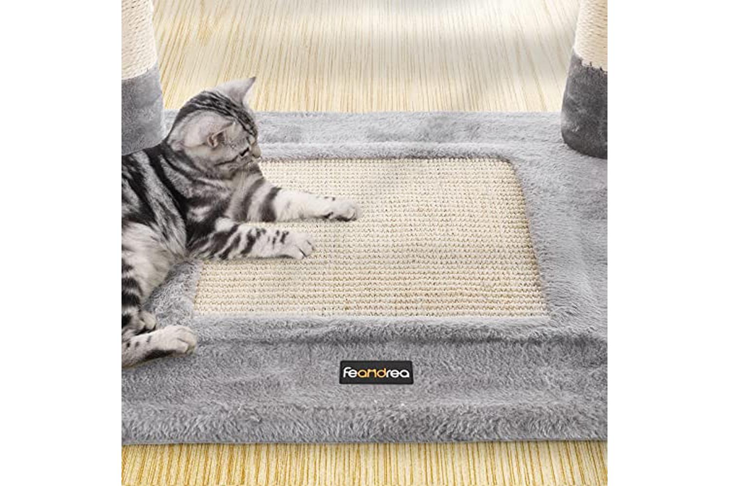 Feandrea PCT60W High Tower Scratching Post Cat Tree | Light Grey-7