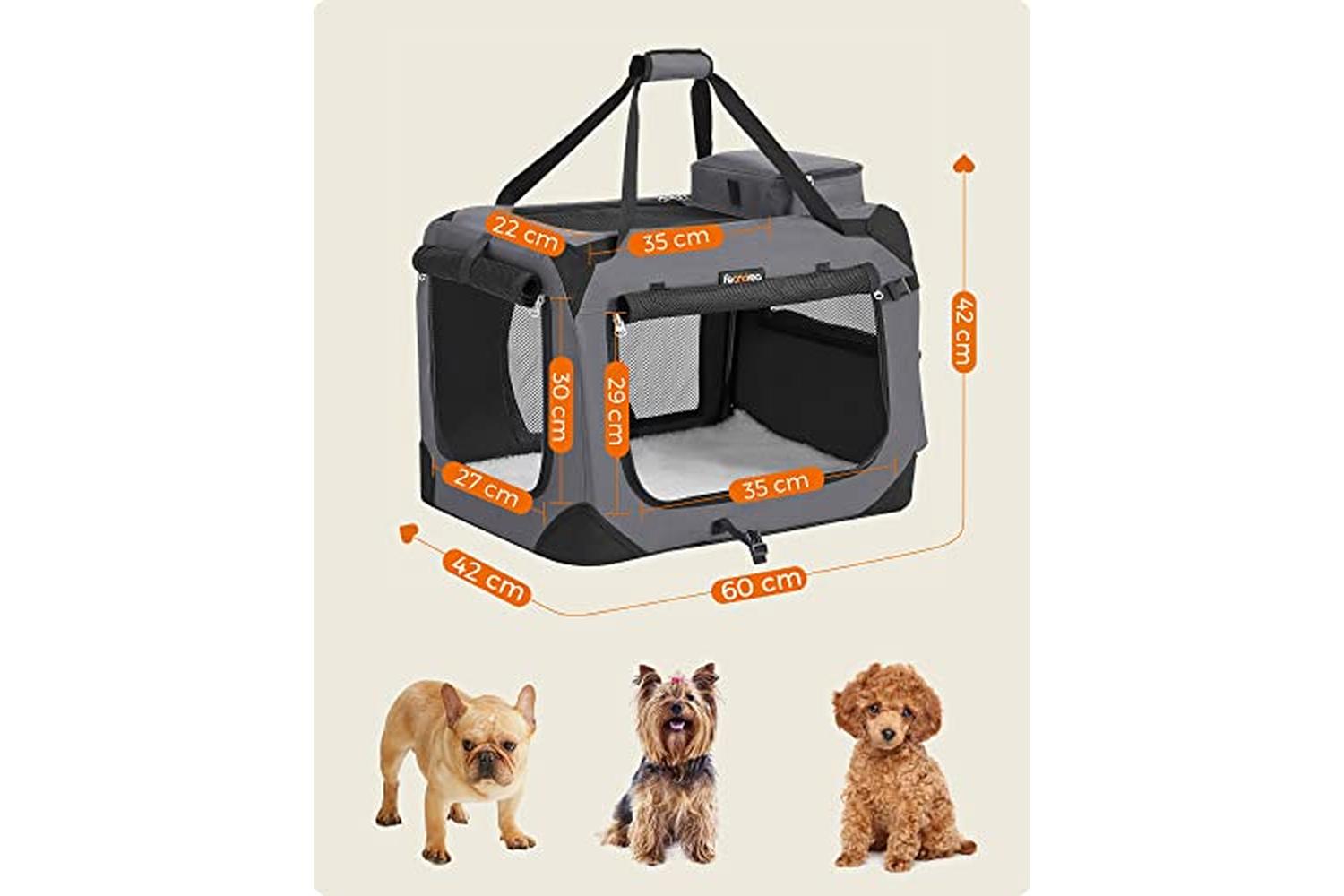 Feandrea PDC60GY Pet Carrier-4