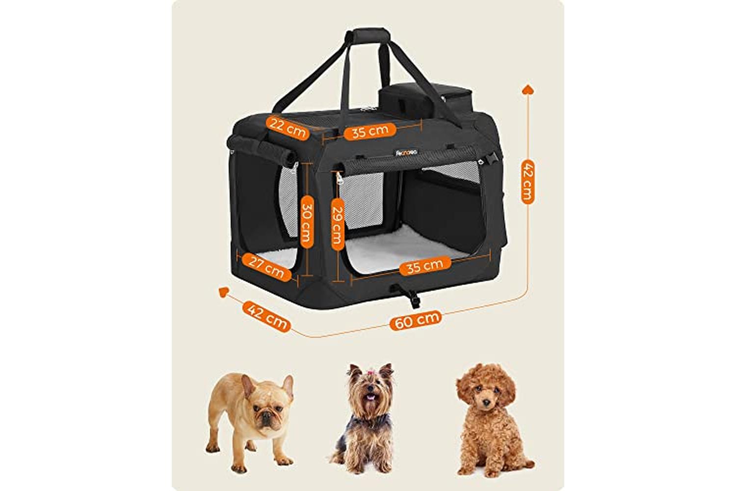 Feandrea PDC60H M Pet Carrier | Black-4