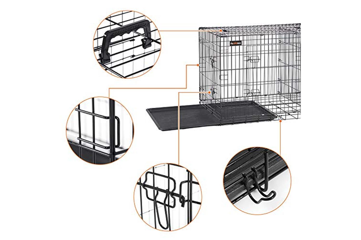 Feandrea PPD42BK XL with 2 Doors Dog Cage-4